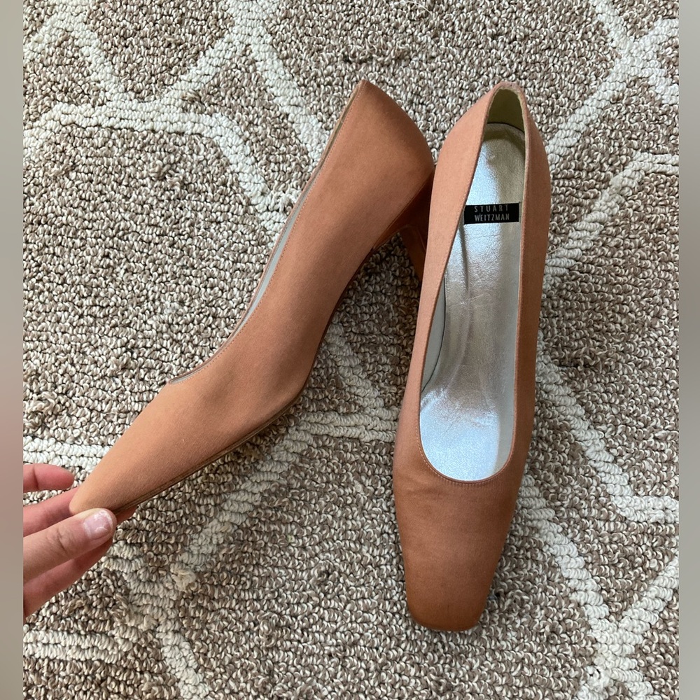 Stuart Weitzman Tan Block Heels - image 1